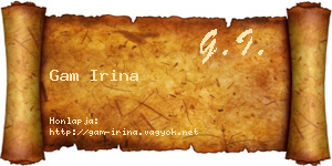 Gam Irina névjegykártya